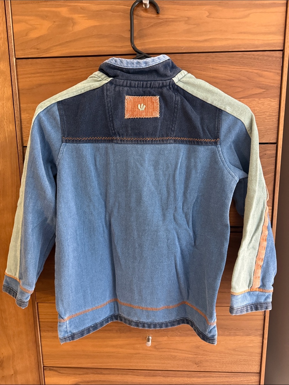 Fat Face Kids Colorblock Half-Zip Jacket in Blue, Orange & Green - Picture 4 of 7